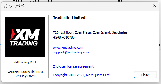 MT4のバージョン情報